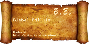 Biebel Bónis névjegykártya